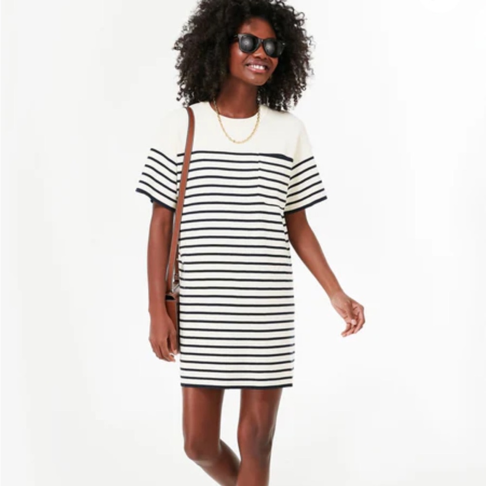 Tuckernuck Navy Knit Striped Frenchie Dress